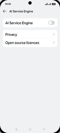 Step 5: Tap on AI Service Engine to turn ON.