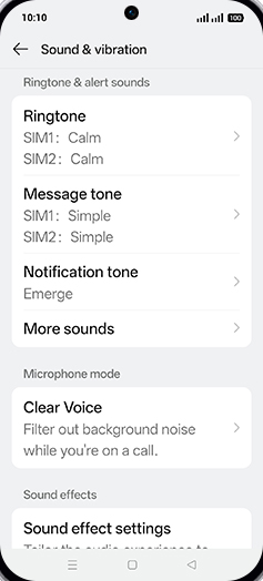 Step 4: Tap on Clear Voice.