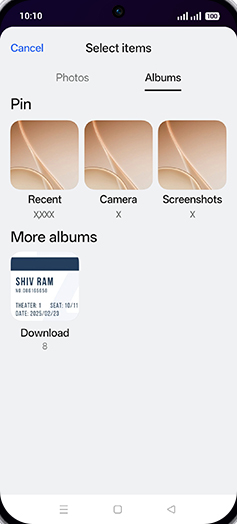 Step 9: Tap on Image folder.