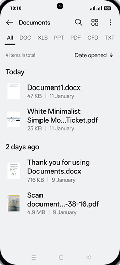 Step 4: Tap on desired Document.