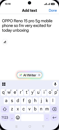 Step 5: "Enter Event, people or time and tap on AI Writer."