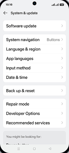 Step 4: Tap on Back up & reset.