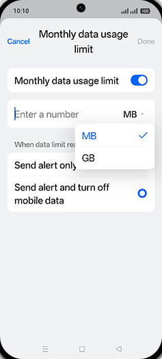 Step 17: Tap on desired Option.
