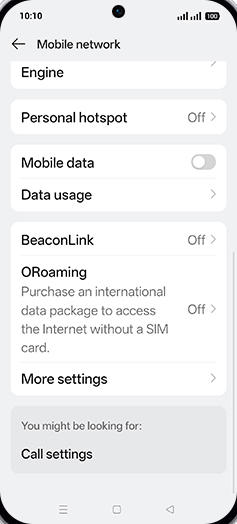 Step 6: Tap on Mobile data to turn ON.