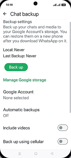 Step 7: Tap on Back up.