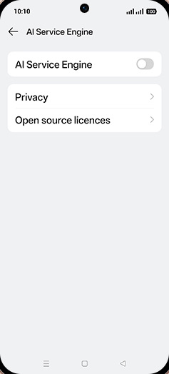 Step 5: Tap on AI Service Engine to turn ON.