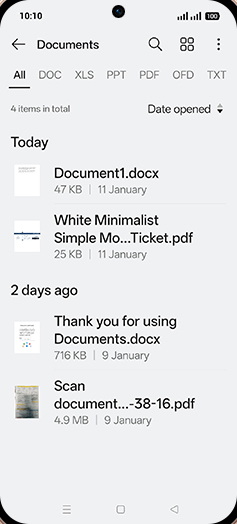 Step 4: Tap on desired Document.