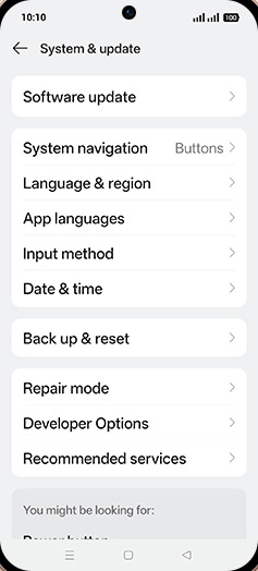 Step 4: Tap on Back up & reset.
