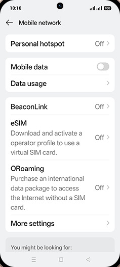 Step 6: Tap on Mobile data to turn ON.