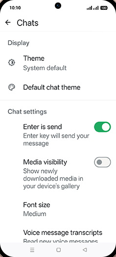 Step 6: Tap on Media visibility to turn ON.