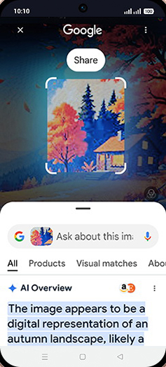Step 5: Swipe up Google window.