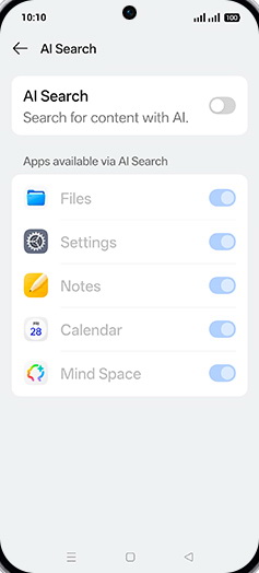 Step 6: Tap on AI Search to turn ON.
