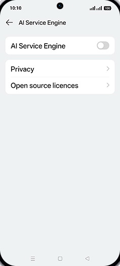 Step 5: Tap on AI Service Engine to turn ON.