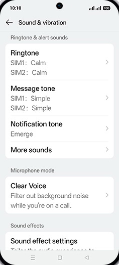Step 4: Tap on Clear Voice.