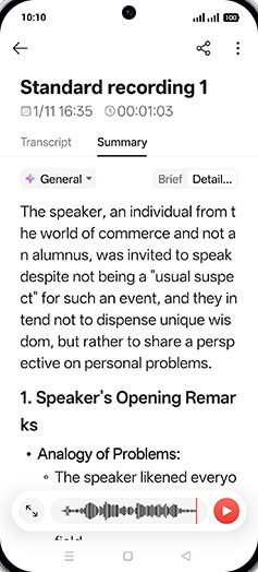 Step 8: Check Recording summary.