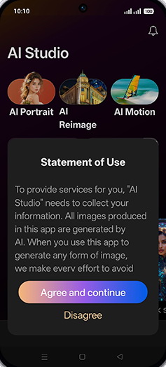 Step 3: Tap on Agree and continue.