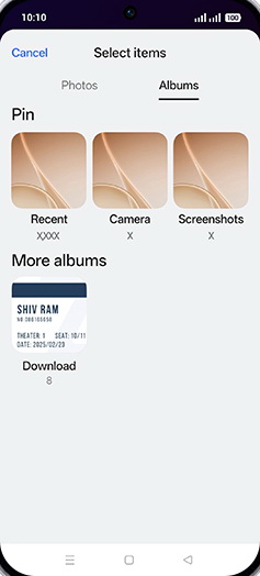 Step 9: Tap on Image folder.