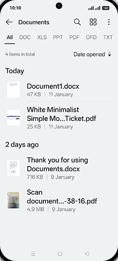 Step 4: Tap on desired Document.