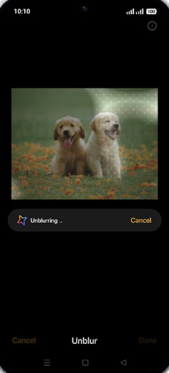Step 9: Unblurring photo.