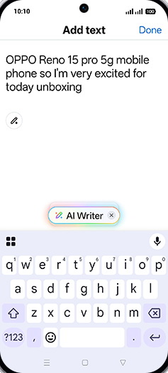 Step 5: Enter Event, people or time and tap on AI Writer.
