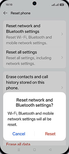 Step 7: Tap on Reset.