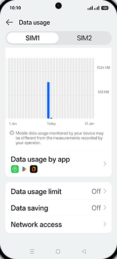 Step 7: Tap on Data usage limit.