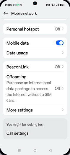 Step 6: Tap on Data usage.