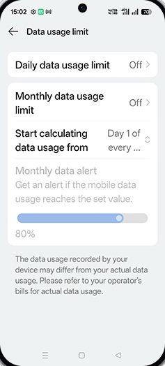 Step 8: Tap on Daily data usage limit.