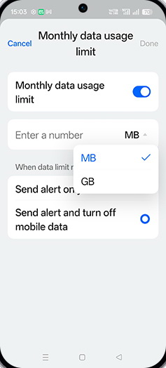 Step 17: Tap on desired Option.