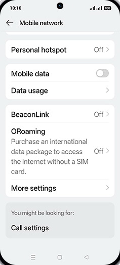 Step 6: Tap on Mobile data to turn ON.