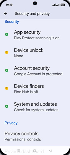 Step 4: Tap on Device unlock.