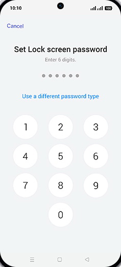 Step 10: Set Lock screen password.