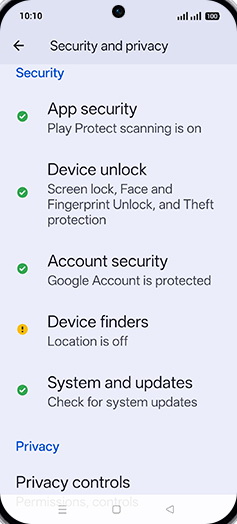 Step 4: Tap on Device unlock.