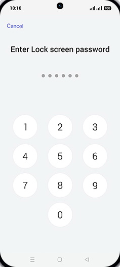 Step 7: Enter Lock screen password.