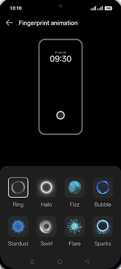 Step 9: Select desired Fingerprint animation.