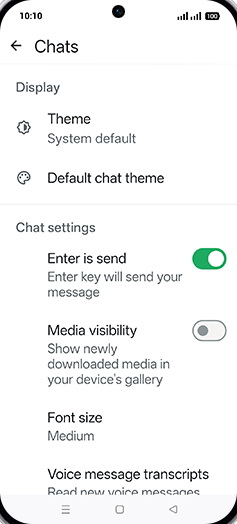 Step 6: Tap on Media visibility to turn ON.