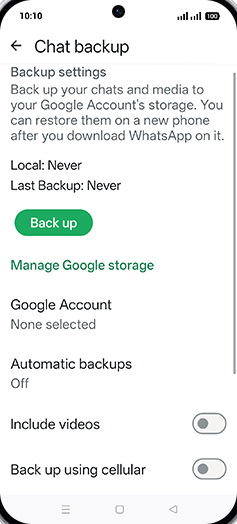 Step 7: Tap on Back up.