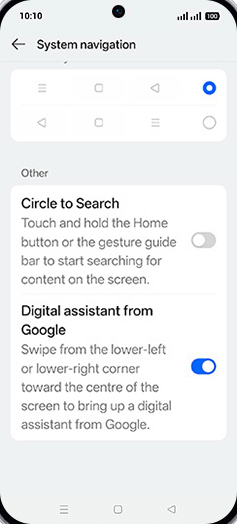Step 5: Tap on Circle to Search to turn ON.