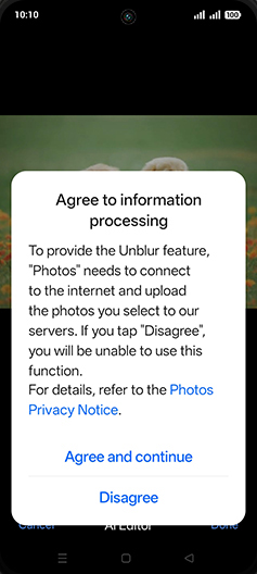 Step 9: Tap on Agree and continue.