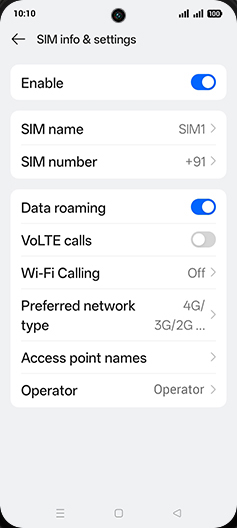 Step 7: Tap on VoLTE calls to turn ON.