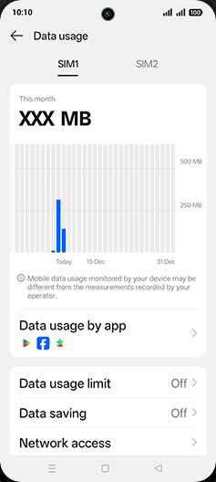 Step 7: Tap on Data usage limit.