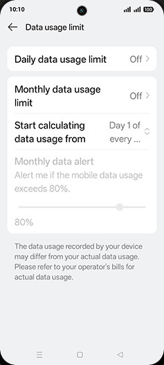 Step 8: Tap on Daily data usage limit.
