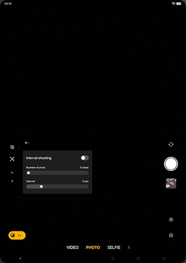 Step 6: Tap on Interval shooting to turn ON.