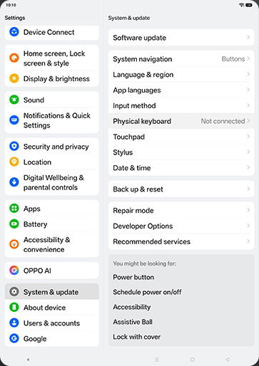 Step 4: Tap on System navigation.