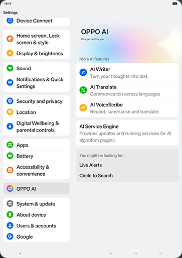 Step 4: Tap on AI Service Engine.