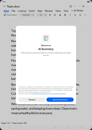 Step 6: Tap on Agree and continue.
