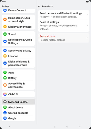 Step 6: Tap on Reset network and Bluetooth settings.