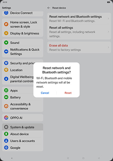 Step 7: Tap on Reset.