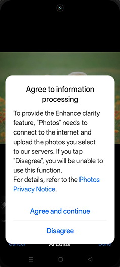 Step 9: Tap on Agree and continue.