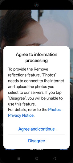 Step 9: Tap on Agree and continue.